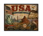 MS586 Vintage Style Metal Sign USA
