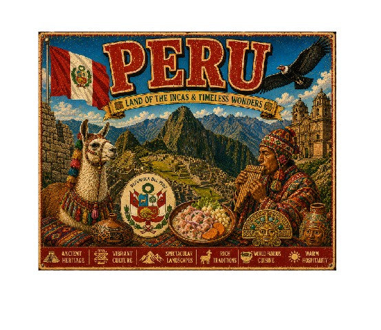 MS724 Vintage Style Metal Sign Peru