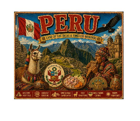 MS724 Vintage Style Metal Sign Peru