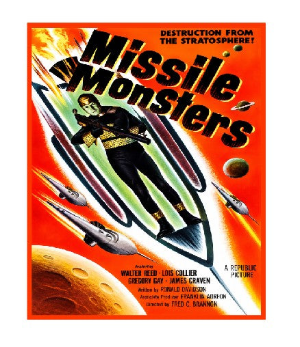Vintage Style Metal Sign Horror Film Missile Monsters MS938