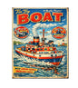 MS206  Vintage Style Tin Toy Metal Sign Boat
