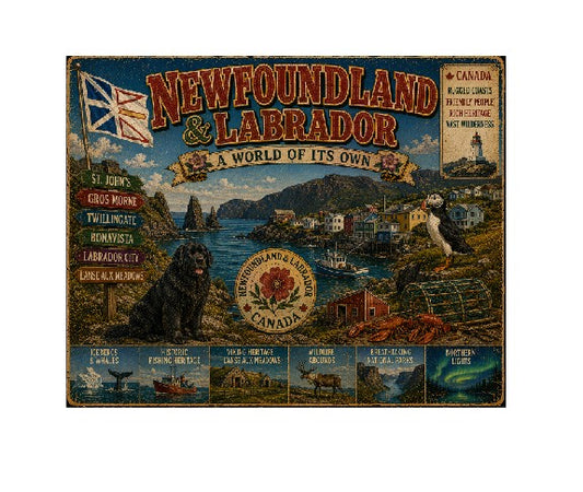 MS757 Vintage Style Metal Sign New Foundland