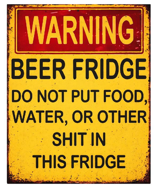 Beer Fridge Funny Vintage Look Sign Retro Metal Wall Decor MS72