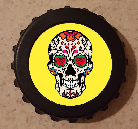 G25 Yellow Sugar Skull Bottle Opener - Iris Fashion Jewelry