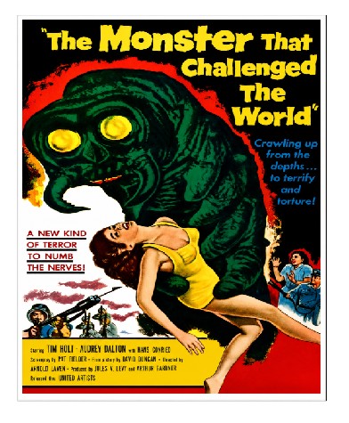 Vintage Style Metal Sign Horror Film The Monster that Challenged the World MS945