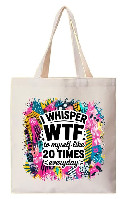 TB08 Canvas Tote Bag Book Bag Baby Bag WTF