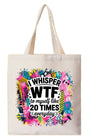 TB08 Canvas Tote Bag Book Bag Baby Bag WTF