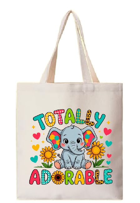 TB03 Canvas Tote Bag Book Bag Baby Bag Totally Adorable