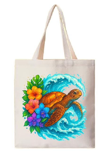 TB06 Canvas Tote Bag Book Bag Baby Bag Ocean Sea Turtle