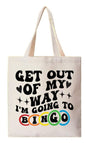 TB09 Canvas Tote Bag Book Bag Bingo Bag I'm Going To Bingo