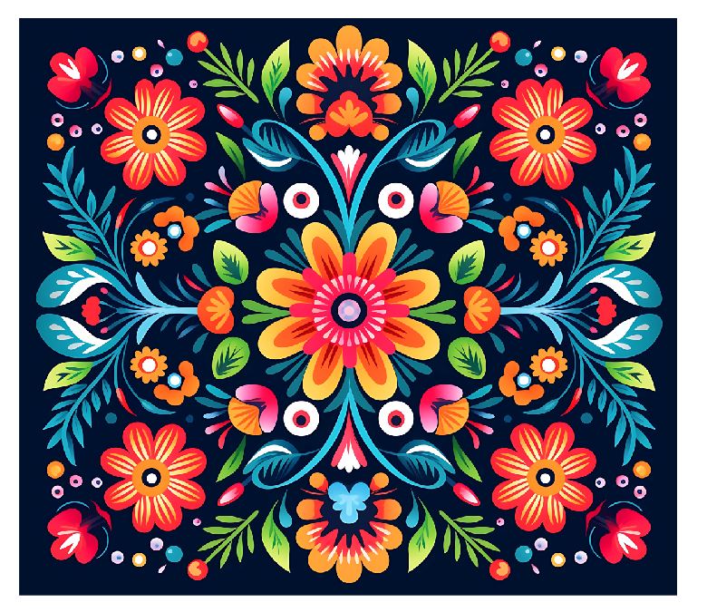 MP28 Folk Art Colorful Floral Mouse Pad