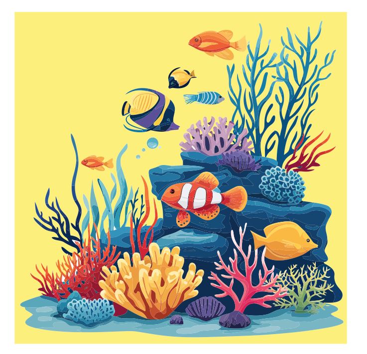 (A242) Fish & Coral Wall Art