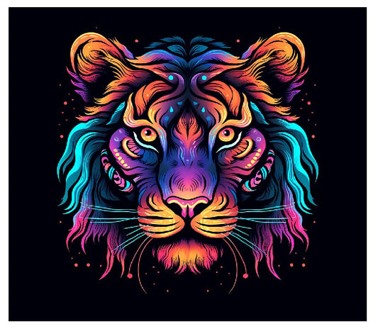 MP22 Neon Colorful Tiger Mouse Pad
