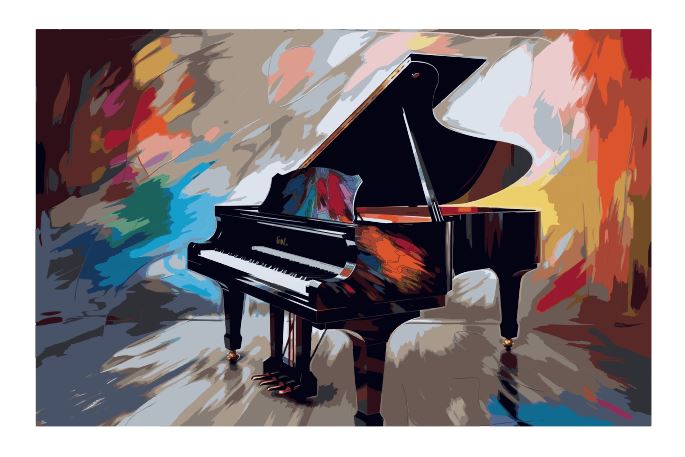 (A002) Colorful Piano Wall Art