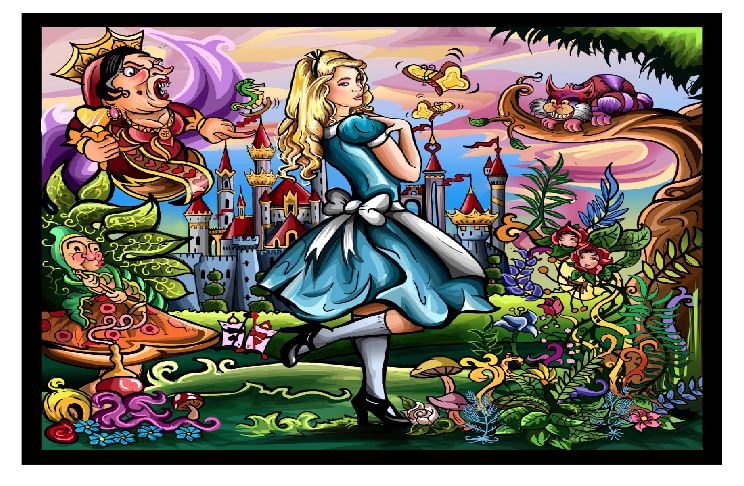 (A211) Alice In Wonderland 2 Wall Art