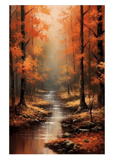 (A111) Creek in the woods Wall Art