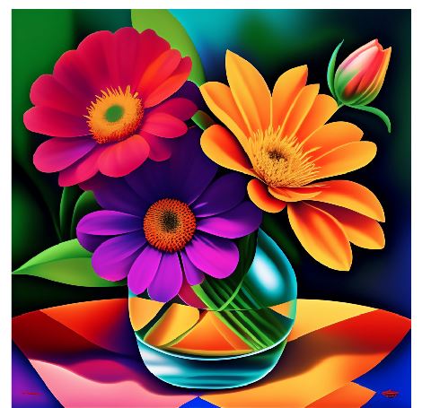 (A011) Flowers In vase Wall Art