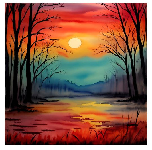 (A097) Sunset Wall Art