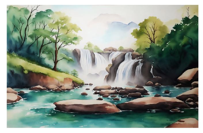 (A120) Waterfall Wall Art