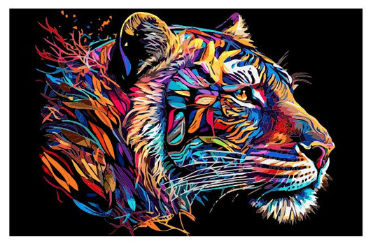 (A036) Colorful Tiger Wall Art