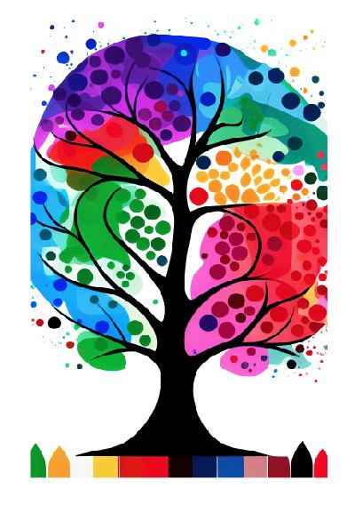 (A118) Colorful Tree Wall Art