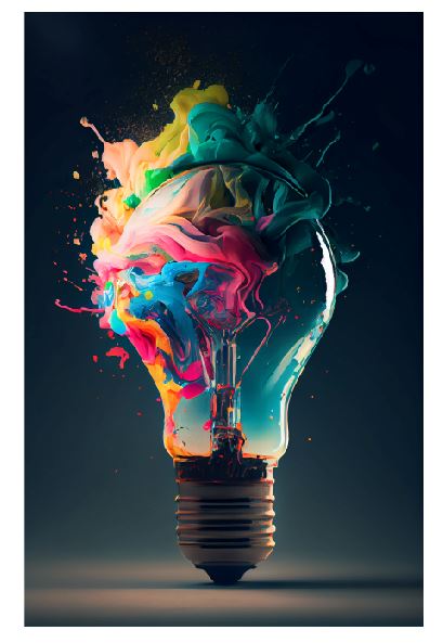 (A136) Colorful Lightbulb Wall Art