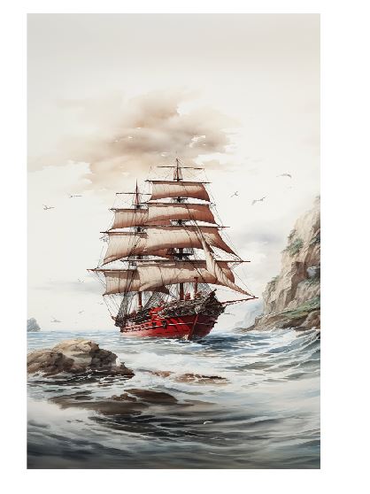 (A040) Sailing Ship Wall Art