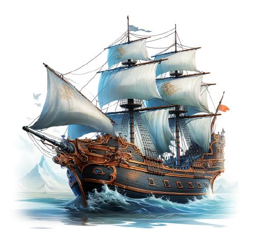 (A026) Pirate Ship Wall Art