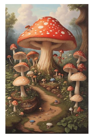 (A094) Mushroom Path Wall Art