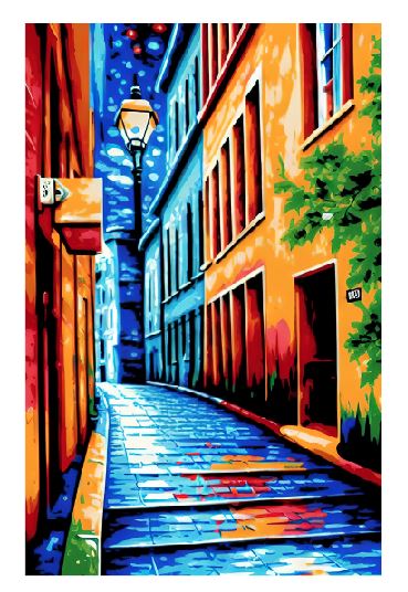 (A196) Street Scene Wall Art