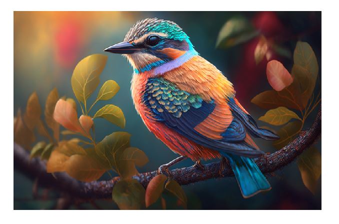 (A025) Colorful Bird Wall Art