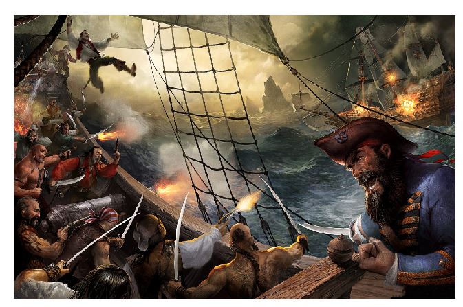 (A203) Pirate Fight 2 Wall Art