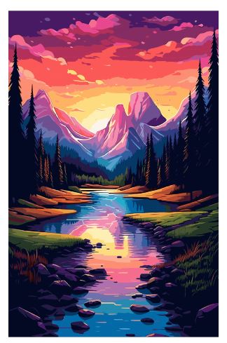 (A086) Amazing Sunset Wall Art