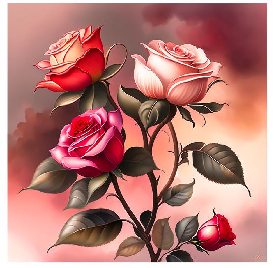 (A098) Roses Wall Art