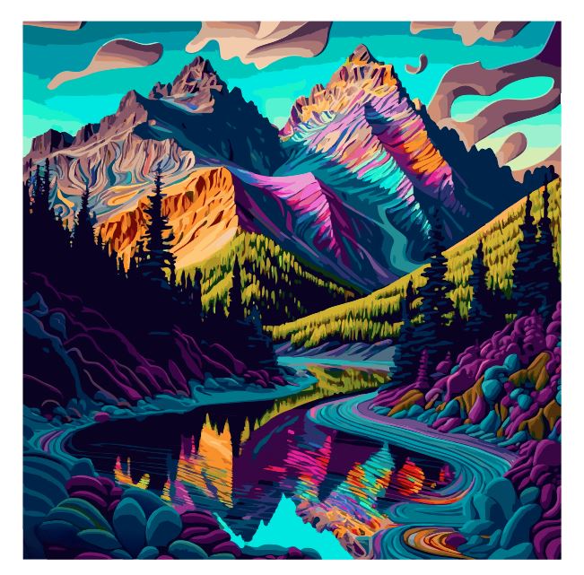 (A175) Mountains of color Wall Art