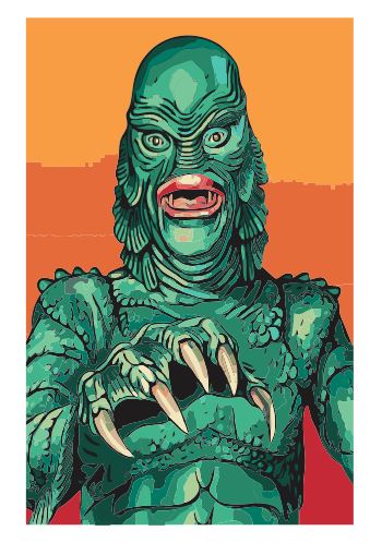 (A132) Creature From The Black lagoon Wall Art