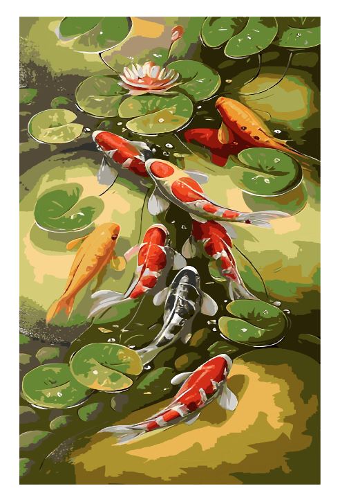 (A164) Koi Wall Art