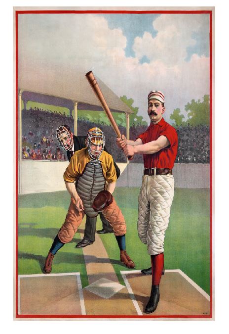 (A187) Vintage Baseball Player Wall Art