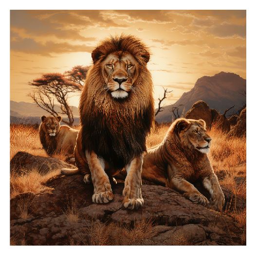 (A074) Lion Wall Art