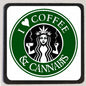 M240 I Love Coffee & Cannabis Refrigerator Magnet
