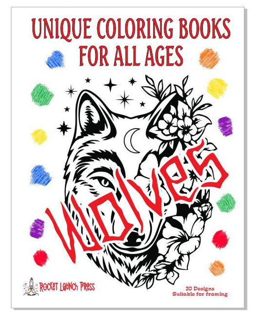 Wolves Adult coloring book AB01 ISBN 978-1-967538-04-1