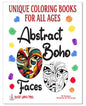 Abstract Boho Faces Adult coloring book AB14 ISBN 978-1-967538-02-7