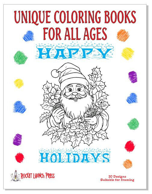 Happy Holidays Adult coloring book AB11 ISBN 978-1-967538-12-6