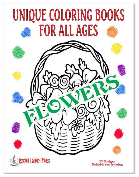 Flowers Adult coloring book AB03 ISBN 978-1-967538-06-5