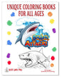 Shark Attack Adult coloring book AB06 ISBN 978-1-967538-03-4