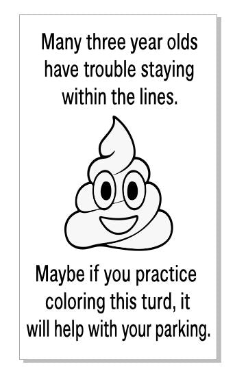 BC10 Bad Parking Turd Funny Business Card Pk/50 2" x 3.5"