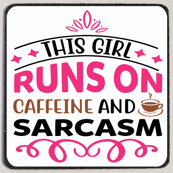 M232 Caffeine & Sarcasm Refrigerator Magnet - Iris Fashion Jewelry