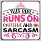 M232 Caffeine & Sarcasm Refrigerator Magnet - Iris Fashion Jewelry