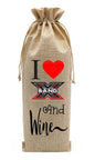 Burlap Drawstring Bottle Bag Gift Bag Band X #1