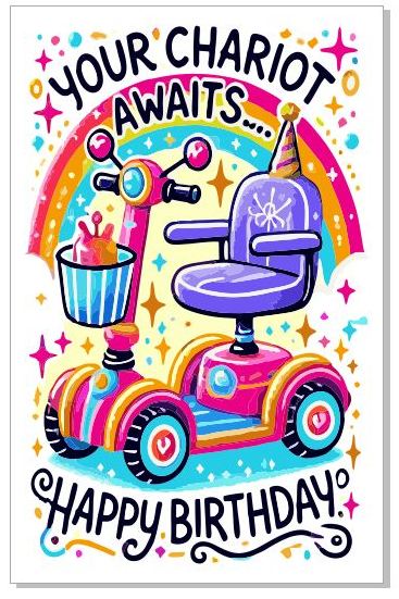 GC09 Your Chariot Awaits Birthday Card